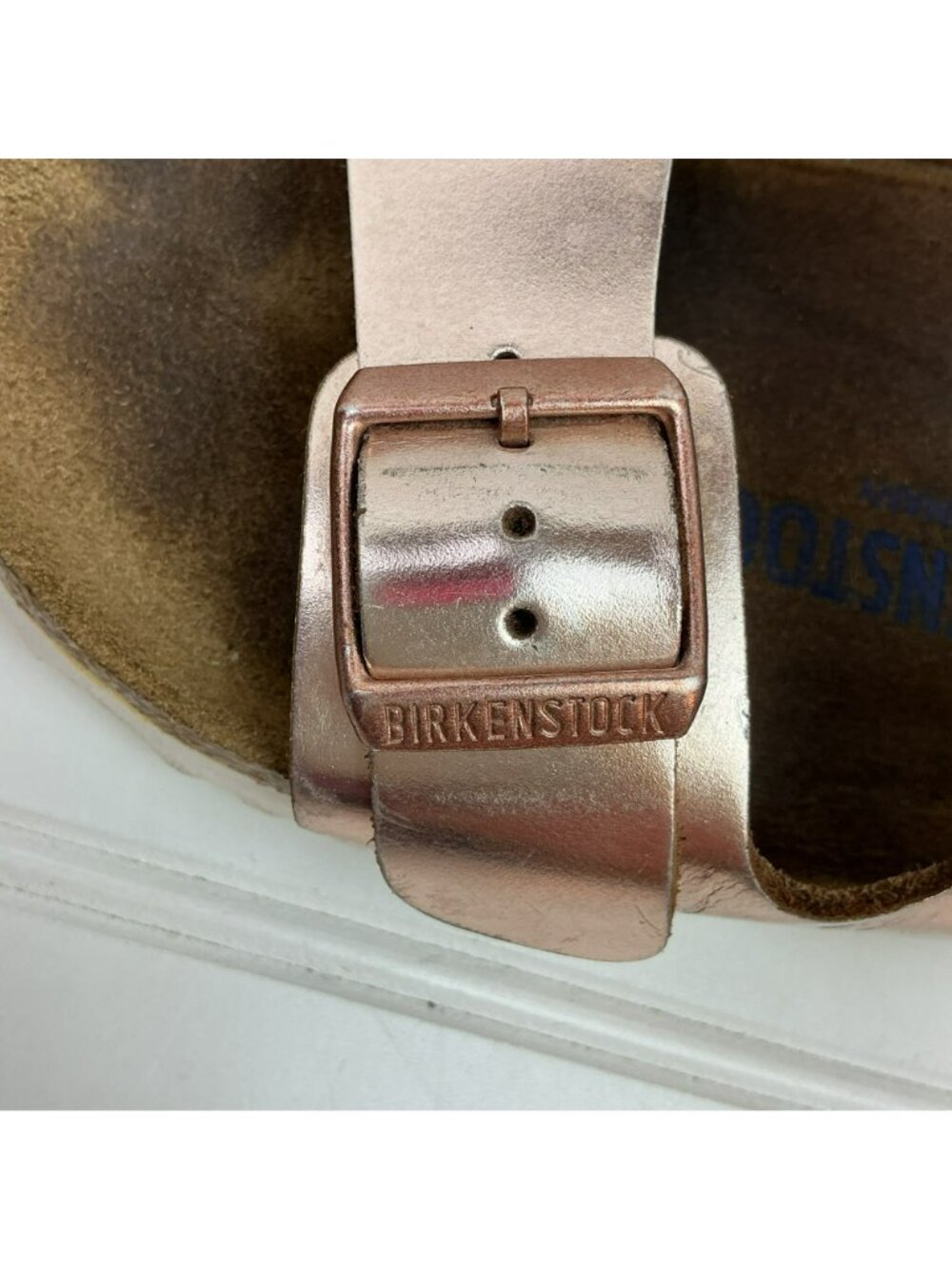 Birkenstock Arizona Rose Gold Double Buckle Slide Sandals Womens Size 5 EU 36 Ma - Picture 13 of 16